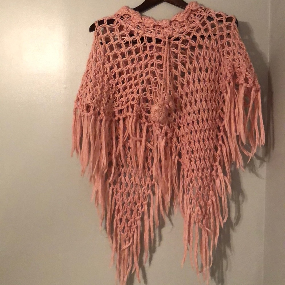 Arden B. Pink Knit Poncho